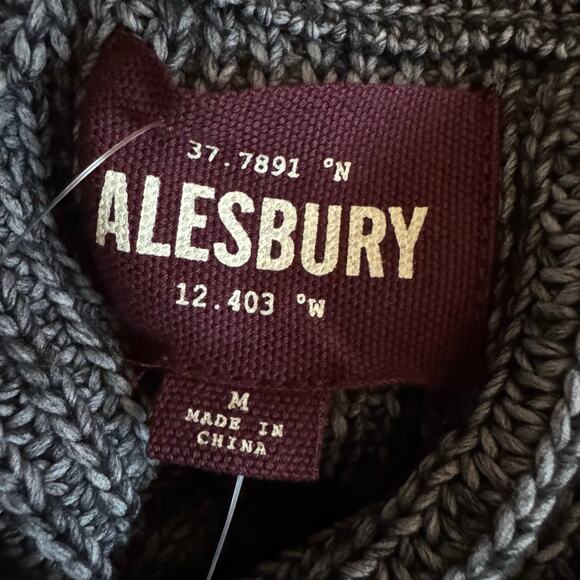 Alesbury Paxton Charcoal Ribbed 1/4 Zip Pullover Sweater NWOT Men’s Size Medium - Picture 8 of 8